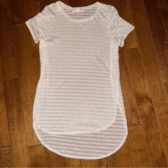 Long striped mesh tee - Picture 1 of 5